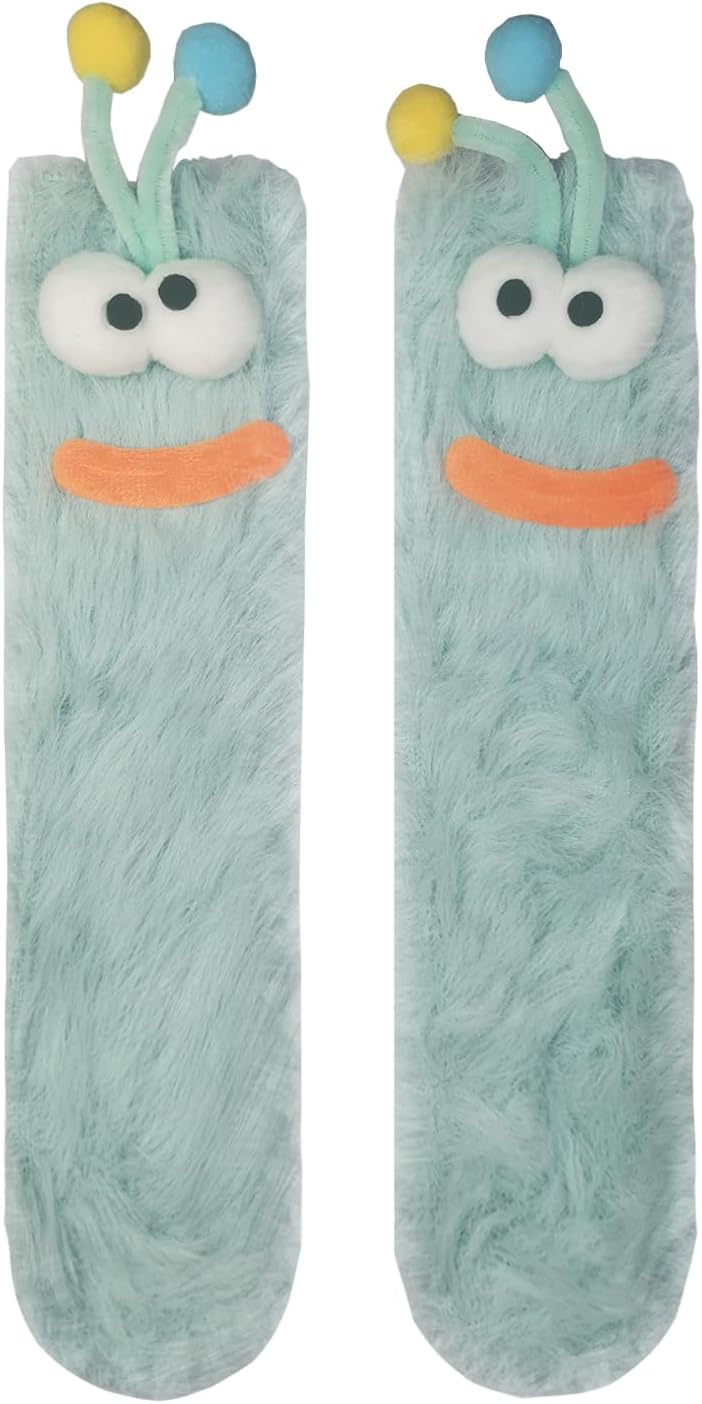 TFTSR Crazy Funny Fuzzy Silly Socks for Kids Women,Girls Fluffy Slipper Novelty Fun Socks,Boy Men Cute Cozy Soft Animal Socks - Image 1